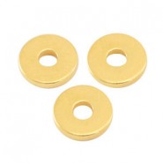 DQ metal disc bead 6x1mm Gold